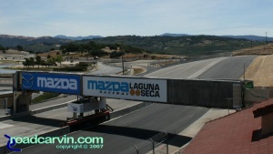 Laguna Seca - A Look Back - Start/Finish Now: Current view of Start/Finish at Mazda Laguna Seca Raceway looking towards turn 1.